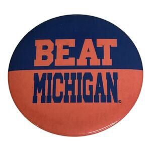 Beat Michigan Orange and Blue Auburn Pinback Button 2001